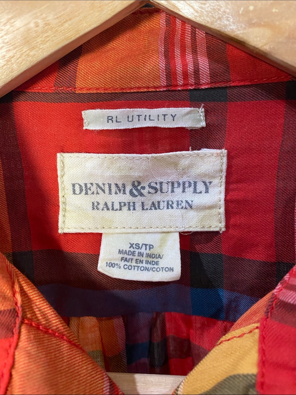 Ralph Lauren Red Orange Plaid Button-Down Shirt - Picture 2 of 3